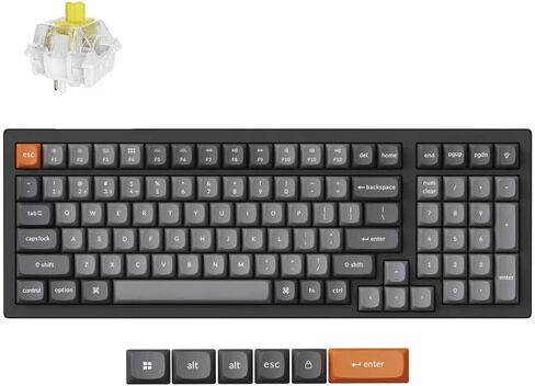 Keychron K4 Max Mechanical Keyboard Wireless with Number Pad, 2.4 GHz/Bluetooth 5.1/Wired Custom Keyboard with 100 Keys, Programmable RGB Backlight Hot-Swappable for Mac Windows Linux in Saudi Arabia