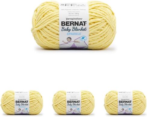 Bernat Baby Blanket Sparkle Yarn-Sunshine in Kuwait