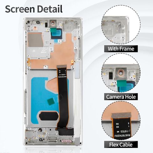 OLED for Samsung Note 20 Ultra Screen 4G لـ Samsung Galaxy Note 20 Ultra 5G LCD شاشة الاستبدال الشاشة لمسة لـ Samsung Note 20 Ultra Digitizer مع إطار أسود (مع وظيفة بصمة الإصبع) in Kuwait