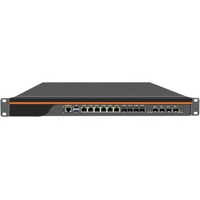 HUNSN 1U Firewall Appliance with QAT, OPNsense, VPN, Router PC, PVE Server, Atom C3758, RN03, 6 x 1GbE LAN, 4 x 2.5GbE LAN, 4 x SFP+ X553, DPDK Support, 0 RAM, 0 Storage, Barebone No System