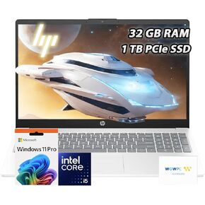HP Pavilion 15.6" FHD Laptop | 40GB RAM • 1TB PCIe SSD | Intel Core i5-1235U (10 Core) Processor | Copilot & AI Ready | Bluetooth | HDMI | Wi-Fi 6 | Windows 11 Pro | WOWPC Recovery USB