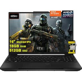 ASUS TUF Gaming A16 Laptop 16" WUXGA 165Hz 100% sRGB AMD 8-core Ryzen 7 7735HS 64GB RAM 1TB SSD Radeon RX 7700S 8GB (>RTX4060) Backlit USB4 Fast Charge AI Noise Cancelation Win11 w/ICP Accessory