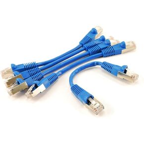 CablesOnline, 10-Pack 6 inch STP Shielded Twisted-Pair CAT5e Network Blue Patch Cables, with RJ45 Shielded Connectors, (U-S000BL-10)
