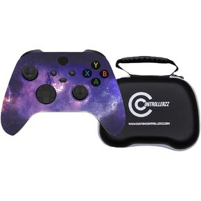 Custom Controllerzz Galaxy Controller & Case Bundle – Includes Galaxy Custom Wireless Controller for Xbox Series X/S, Xbox One, PC & Universal Protective Travel Case