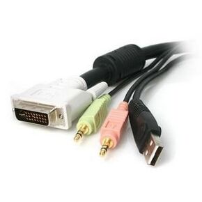 KVM Cable 6ft 1 x DVI-I 2 x 3.5mm 1 x Type A 1 x DVI-I 2 x 3.5mm 1 x Type B Cable Black