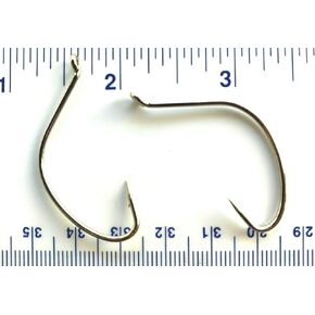 100 Gerry's Tackle 2X Strong Nickel Wide Gap Hollow Point Kahle Hooks Size 2/0