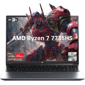 جهاز كمبيوتر محمول AMD ، جهاز كمبيوتر محمول 16 بوصة عرض FHD مع معالج AMD Ryzen 7 7735HS حتى 4.7 جيجا هرتز ، 16 جيجا بايت RAM DDR5 4800MHz 512GB SSD Notebook مع لوحة المفاتيح الخلفية