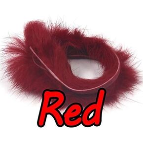 Jammas 2pcs Rabbit Fur Hare Zonker Strips for Fly Tying Material Streamer Fishing Flies Making 5mm Wide - (Color: red)