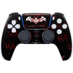 Skinit Decal Gaming Skin Compatible with PS5 and Compatible with PS5 Digital Edition DualSense Controller - Officially Licensed Warner Bros Plenty Wrong with Me - The Joker Design