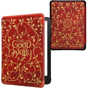 kwmobile Case Compatible with Amazon Kindle Paperwhite 11. Generation 2021 Case - eReader Cover - Butterfly Tendril Dark Blue