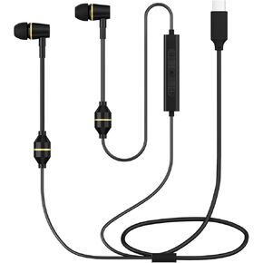 Air Tube Headphones USB C Headphones Wired for iPhone 16 15, Type C Earbuds Earphones with Microphone Noise Cancelling for iPad,Google Pixel 8 7 6A 5 Samsung-Not for 3.55mm and Lightning Connector