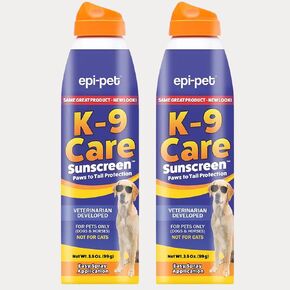 Epi-Pet K-9 Care Sunscreen, Paws to Tail Protection, Prevents Sunburns on Dogs and Horses, Sun Protector Spray, SPF 30+, Non-Greasy/Oily Solution – 3.5 oz