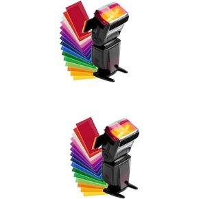 2Set Color Gel Filter Kit Flash Lighting Filters for Camera Flash Color Correction Filters for Strobe Lights for Photographers and Special Effects