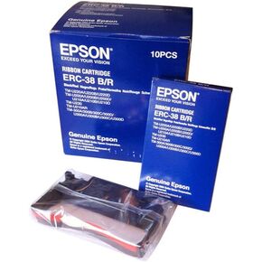 EPSON ERC38BR CASH REGINK RIBBON BLACK/RED EPS ERC38BR - 10 أشرطة