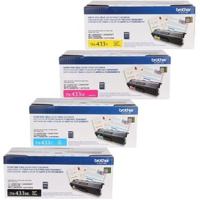 Brother TN-433 High Yield Toner Cartridge Set - Black 4,500 /Color 4,000 Yield