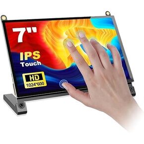 7 Inch Touchscreen for Raspberry Pi,5-Point 1024 * 600 IPS touchscreen Portable Monitor with HDMI Interface Dual-Speaker for Raspberry Pi 5/4B/3B+/3B/B+ Jetson Nano Win11/10/8/7(7" 1024*600-A)
