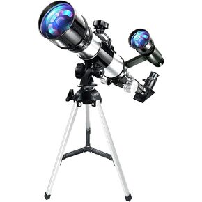 Telescope 70mm Professional HD Astronomical Refractor Telescope with Adjustable Tripod for for Moon, Planets and Stargazing,Telescope for Beginners and Adult Double The Comfort