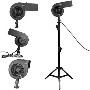 Mugast Studio Wind Hair Blower Stream Fan, Portable Photography Fan Blower Stage Special Effect Blowing Machine for Fashion Portrait Photo Shooting, Aluminum Alloy (Black)