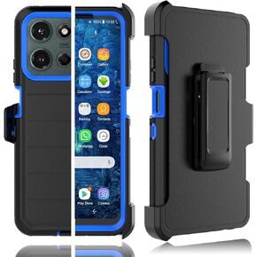 Tekcoo Case for Motorola Moto G 5G 2025 | Motorola Moto G (2025) with [Built-in Screen Protector] Holster Locking Belt Clip [Military Grade 12FT Drop Tested] Full Body Kickstand Cover [Orange]