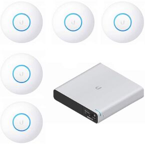 Ubiquity UniFi nanoHD 802.11ac Wave2 MU-MIMO Enterprise Access Point UAP-NanoHD-US (5-Pack) with UniFi Cloud Key Gen2 Plus UCK-G2-PLUS