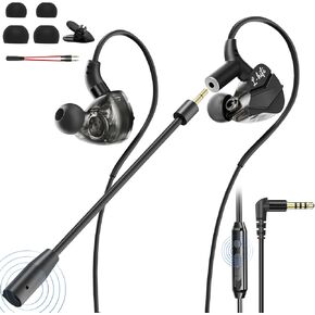 Wired Gaming Earbuds with Microphone, HiFi Deep Bass in-Ear Headphones, Noise Cancelling Earphones with Volume Control, Compatible with PC, Phone, in Ear Earbuds for Gaming, Sports and Music
