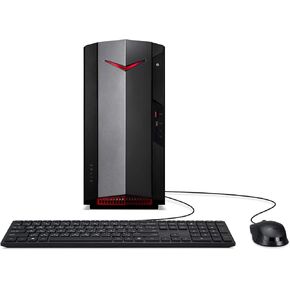 acer 2023 Nitro 50 Gaming Desktop Intel 8-Core i7-11700 32GB RAM 512GB PCIe SSD 1TB HDD NVIDIA GTX 1650 Super GDDR6 4GB HDMI DP DVI-D USB-C WiFi AX BT RJ-45 Windows 10 Pro w/RE USB Drive