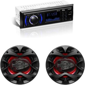 Boss Audio Systems Radio Bluetooth Car Radio + 2 مكبرات صوت للسيارات