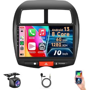 8Core 6G+ 128G Car Stereo for Mitsubishi Outlander Sport Radio 2011-2017, for Mitsubishi ASX 2013-2015,for RVR 2011-2017, Rimoody Android Car Radio Carplay Android Auto 10" Touch Screen GPS WiFi EQ