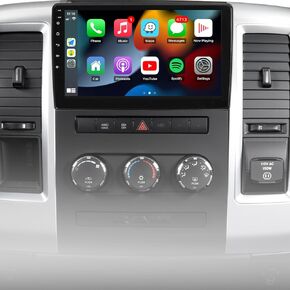 Naifay Car Stereo for Dodge Ram1500 2500 3500 Radio Upgraded 2009-2012 Dodge Grand Caravan 2011-2014 Jeep Wrangler JK 2007-2018, 10.1inch Touch Screen for Dodge Caravan Radio with Carplay Android Auto