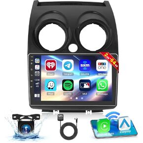 [2+64G] Inefala for Nissan Rogue Sport Qashqai 2007-2015 Android Car Stereo with Wireless Carplay Android Auto, 9 Inch HD Touchscreen with GPS WiFi Bluetooth FM/RDS Radio EQ SWC 26UI Backup Camera MIC