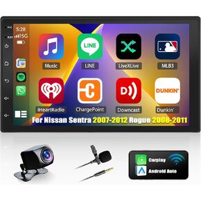Car Stereo Radio for Nissan Sentra 2007-2012 Rogue 2008-2011 Pathfinder 2005-2010, 7" IPS Touchscreen Android 13 Wireless Car Radio Stereo with CarPlay Android Auto GPS Navigation WiFi Bluetooth