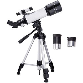 Telescope 400/70mm Astronomical Telescope Refractor Telescope with Adjustable Tripod & Smartphone Adapter, HD Portable Telescope for Beginners Double The Comfort