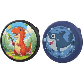 Air Tags-2 Pack Airtag Holder Case with Cute Cartoon Pattern, Silicone Airtag Holder with Safety Brooch Pins, Anti-Lost for Kids, Clothing, Backpack(Astronaut & Car)