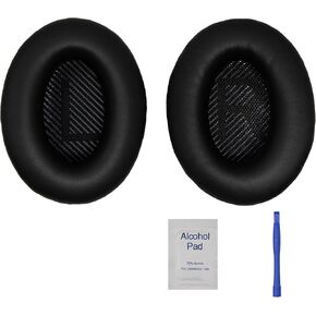 Replacement Ear Pads - Compatible with QuietComfort 35 & QC35 ii Headphones,Softer Leather, Premium Noise Cancelling Earpads, Durable & Comfortable Ear Cushions (QC 35-Black&Black)