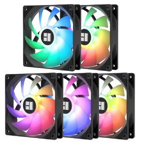 5 Pack TL-C12C-S CPU Fan 120mm ARGB Case Cooler Fan, 4pin PWM Silent Computer Fan with S-FDB Bearing Included, up to 1550RPM Cooling Fan（5quantities）