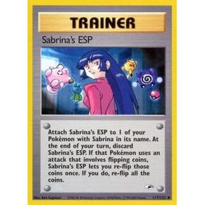 Pokemon Singles - Sabrina's ESP - 117/132 - Uncommon - Unlimited Edition - Gym Heroes