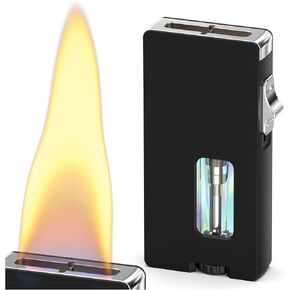 Cool Lighter for Men, Vintage Shake Ignition Lighters Gas Butane Refillable with Adjustable Wide Soft Flame Great Gift idea (Fuel Not Included)