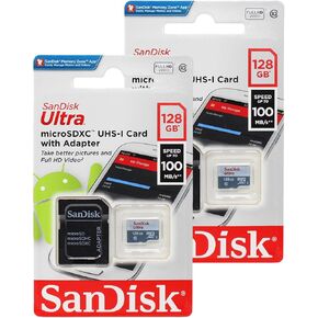 SanDisk 128GB X2 (256GB) MicroSD HC Ultra Uhs-1 Memory Card