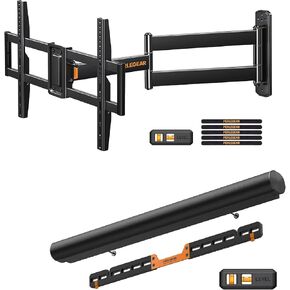 Perlegear Corner TV Wall Mount Long Arm TV Bracket for 32-75 بوصة TVS-Full Motion PGLF18 ، جدار الصوت متوافق مع Sonos Arc و Sonos Arc Ultra PGSM07B
