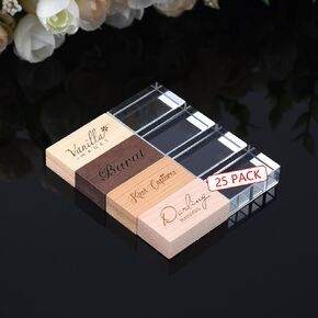 Custom Crystal USB 3.0 Flash Drive, Wedding Thumb Drive with Colorful LED Light, Personalized USB Stick with Wooden Cover, Engraving Your Logo & Text for Graduation/Company/Photography (32GB 10Pack)