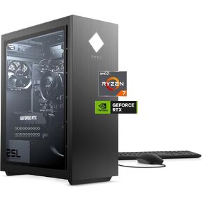 HP OMEN 25L Gaming Desktop PC for Student & Business, AMD Ryzen 7 3700x (8-core), NVIDIA GeForce GTX 1660, 32GB RAM|1TB SSD, USB-C, RJ-45, Mouse & Keyboard Included, Windows 11, RK Bundle, GT12-0042