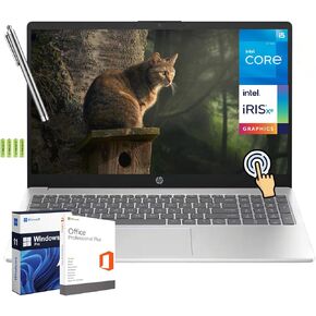 HP 15.6" LED Touchscreen Business Laptop, 12th Gen Intel 10-Core i5-1235U (Up to 4.4 GHz), 32GB RAM, 1TB PCIe SSD, Free Microsoft Office, Numeric Keypad, Wi-Fi 6E, Windows 11 Pro, Stylus Pen+Battery