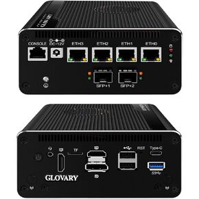 Micro Firewall Appliance 13th Gen U300E ، Dual 10GBE 82599ES SFP+ MINI PC ROUTER ، 4 × 2.5GBE LAN Home Server ، DDR5 16GB RAM 512GB (PCIE4.0 X4) SSD ، Typec 10GBIT ، WIN11 ، Opnsense Hardware