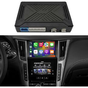 Wireless CarPlay&Android Auto Module Compatible with Infiniti Q50 Q50L QX50 Q60 2015-2019 Retrofit Kit Support Original Camera,Bluetooth Audio and Micphone