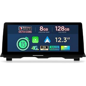 XTRONS 12.3 Inch Android 14 Qualcomm Snapdragon 680 Car Stereo for BMW 5 Series F10/F11 (2013-2016) NBT System, IPS Touch Screen 8+128GB Car Radio GPS Navigation Support Wireless CarPlay Android Auto