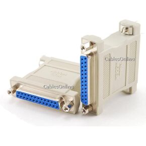 CablesOnline DB25 Null Modem Female to Female Data Transfer Adapter/Gender Changer, (2-Pack) (AD-N03-2)