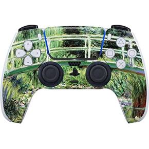 Skinit Decal Gaming Skin Compatible with PS5 and Compatible with PS5 Digital Edition DualSense Controller - Bridgeman Art White Waterlilies, 1899 Design