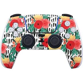 Skinit Decal Gaming Skin Compatible with PS5 and Compatible with PS5 Digital Edition DualSense Controller - Bouffants and Broken Hearts Bouquets Print 3 Design