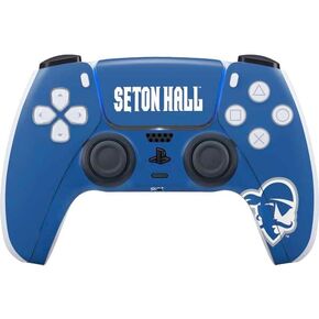 Skinit Decal Gaming Skin Compatible with PS5 Controller - Officially Licensed Seton Hall University Pirate Blue Design