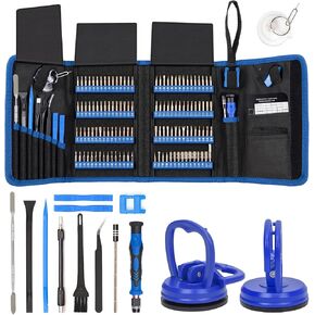 STREBITO Precision Screwdriver Set 142-Piece + 2-Piece Suction Cups Bundle, LCD Screen Remover for Computer, iPhone, Laptop, Cell Phone, Macbook, PS4/5, Tablet Electronics Repair